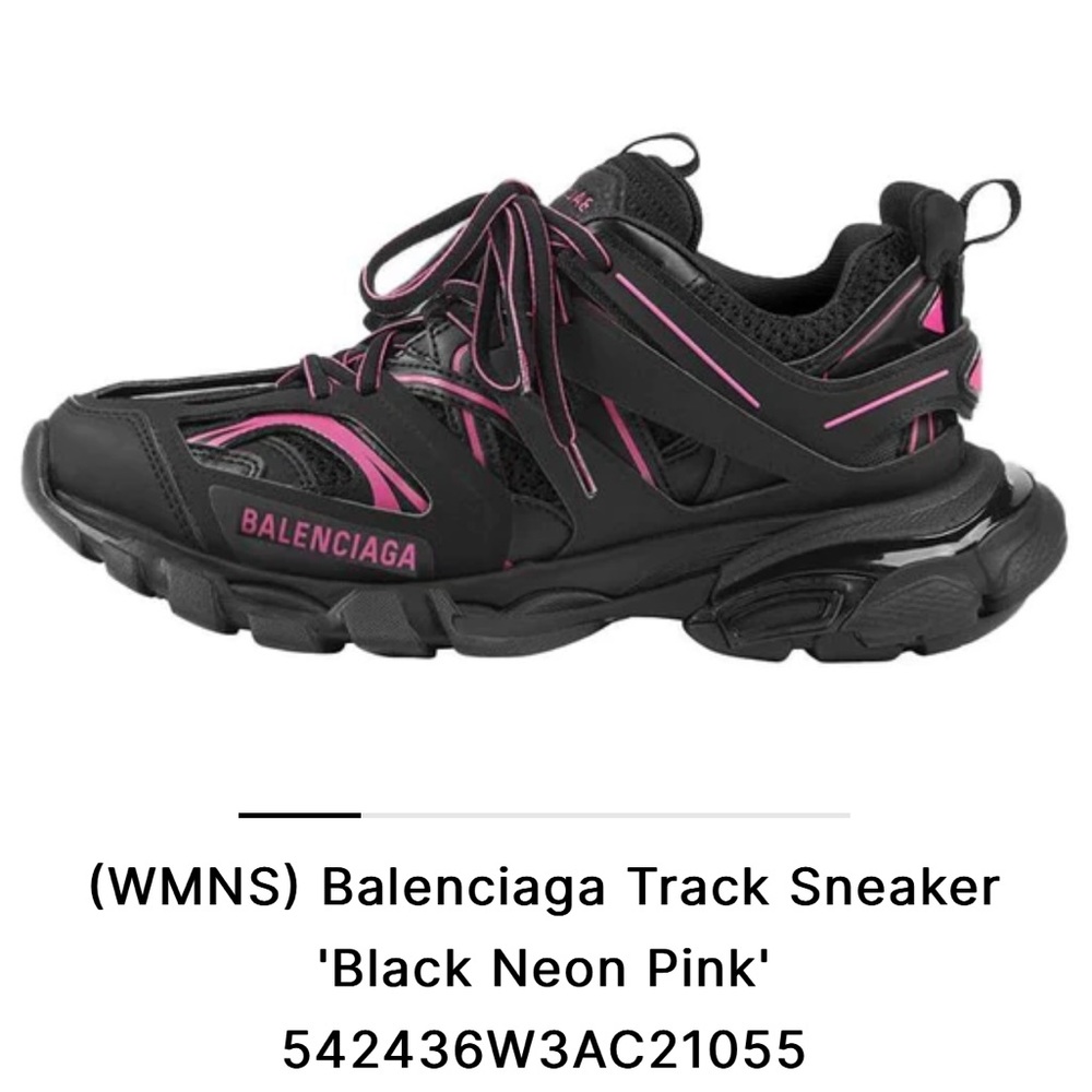 Black and pink Balenciaga Track Sneakers.
